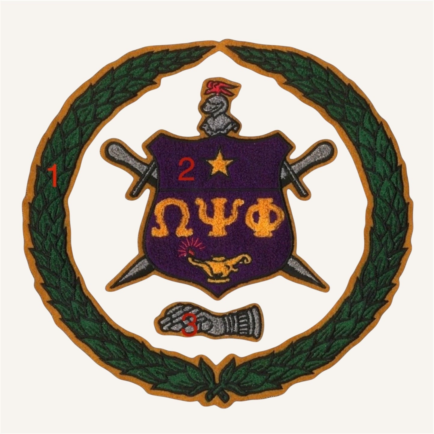 1914 Escutcheon Patch 9.5 inches (3 parts)