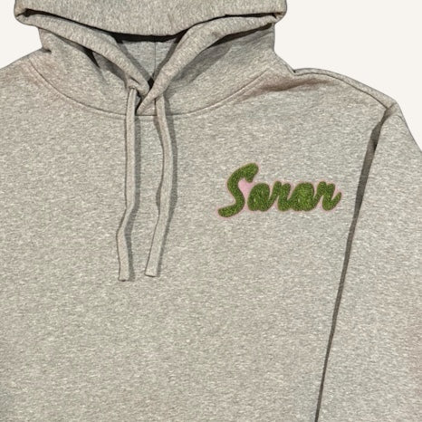 LIMITED RUN:Gray Boyfriend Hoodie (Pink & Green)