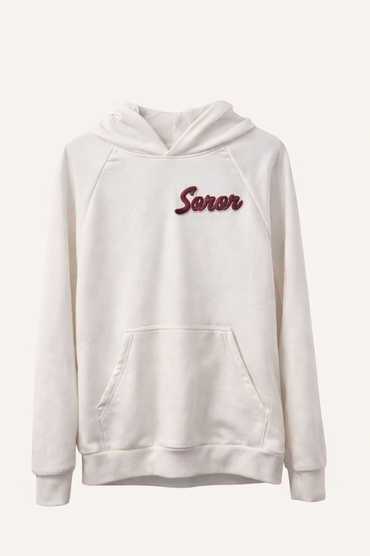 Soror Crimson & Cream Heavy Hoodie