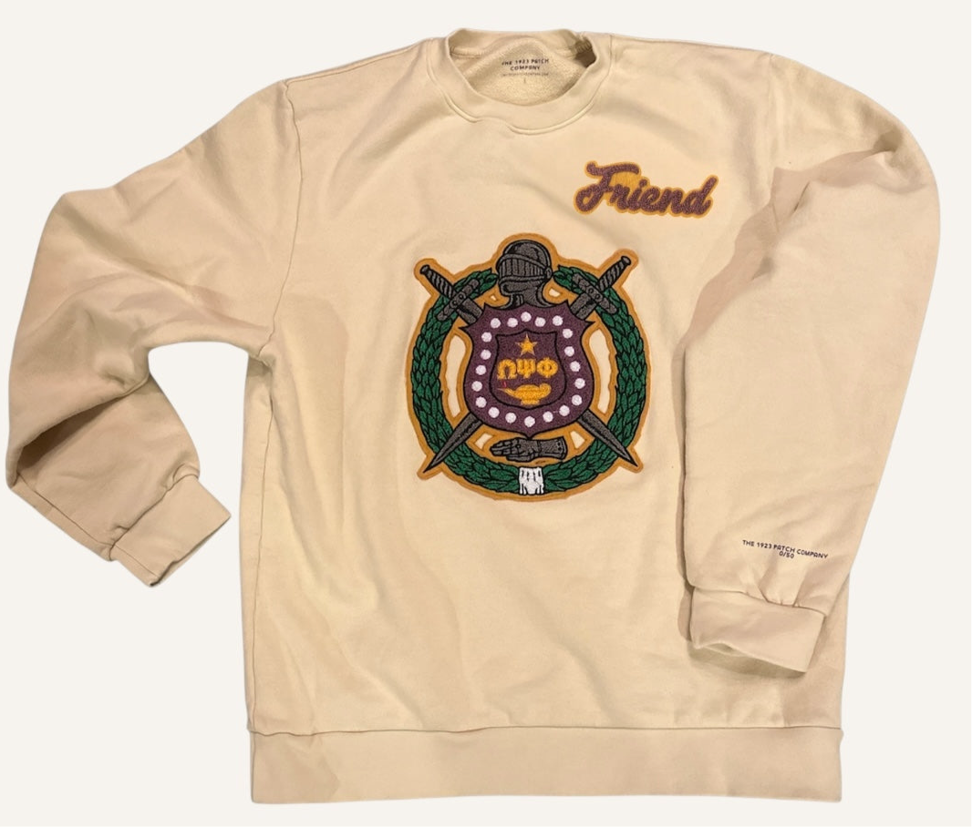 PRE ORDER LIMITED RUN:1968 Friend Cream Escutcheon Crew only 50 produced