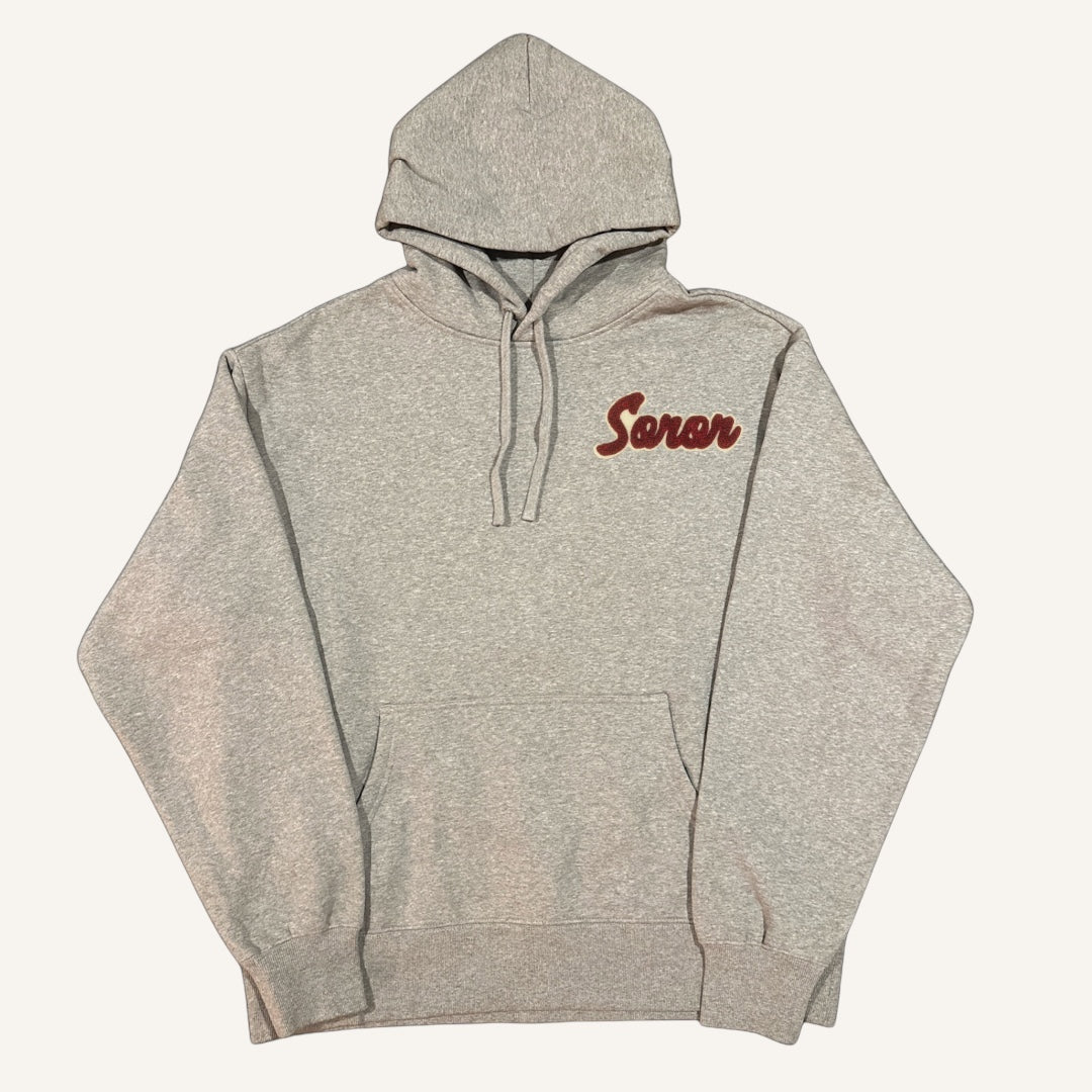 LIMITED RUN:Gray Boyfriend Hoodie (Crimson & Cream)