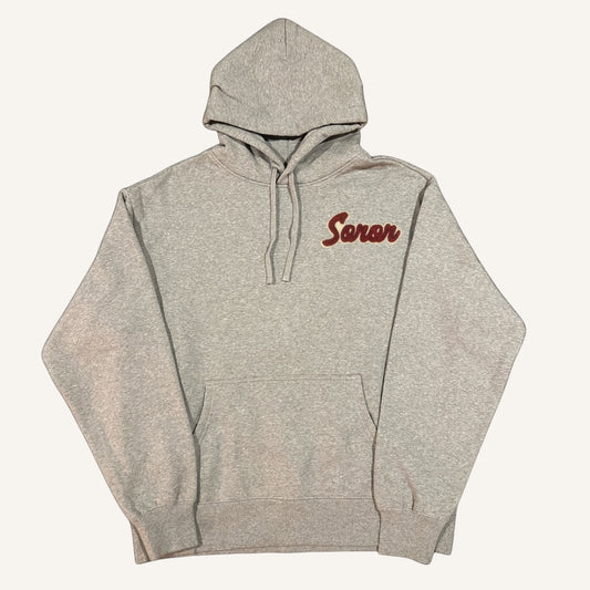LIMITED RUN:Gray Boyfriend Hoodie (Crimson & Cream)