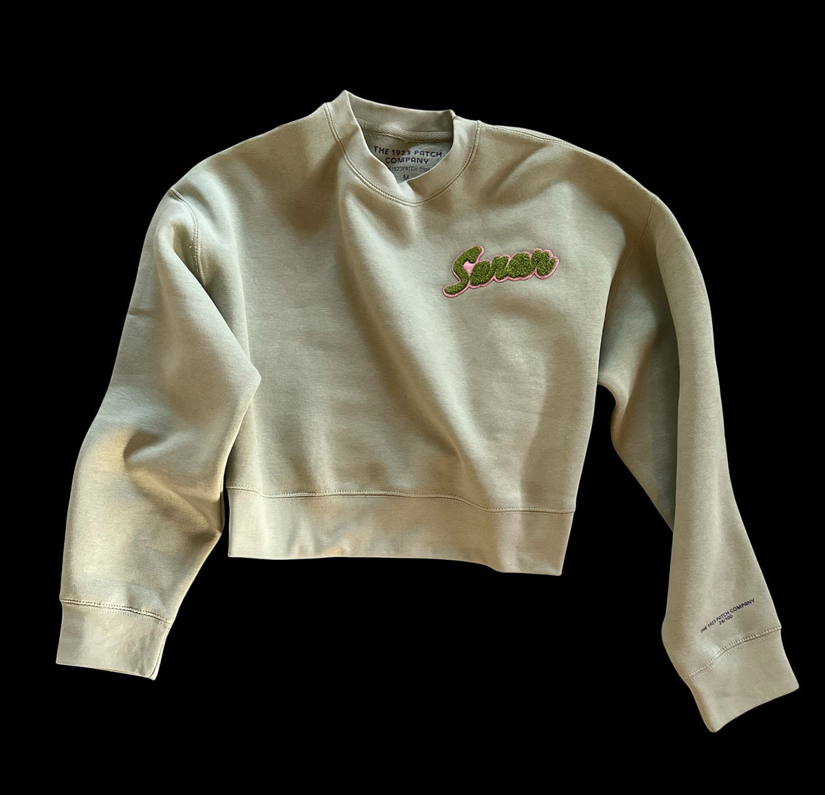 Soror Cropped Crew (Pink & Green)